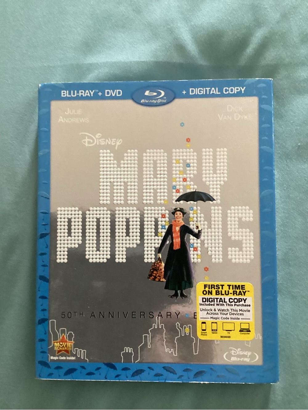 Disney Mary Poppins Blu-ray + DVD Set in Blue Packaging